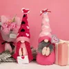 Gnomo de fiesta hecho a mano de San Valentín, elfo sin rostro, Rudolph, decoración de escritorio para el hogar, regalos de vacaciones para novia