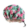 Pretty Floral Adjustable Sleep Natural Curly Hair Silk Kids Girls Boys Satin Bonnet Large Real Pink Male Head Scarf Wrap Cap