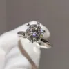 925 Sterling Silver Engagement Wedding Band Rings 2ct Lab Diamond Ring for Women Bridal Gemstones Party Jewelry5434305