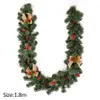 1.8M Christmas Decor Rattan Artificial Flower Tree Ornament Outdoor Garland Wreath Pendant Xmas Party Supplies Door Stairs Decor