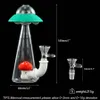 Forma de UFO Tubos de Água Vidro Plataforma Oil Silicone Bong Fumar Hookahs Dab Rigs Grátis 14mm tigela