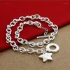 silver heart toggle necklace