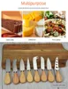 Cuchillo de acero inoxidable para queso, mango de madera, cuchillo para mantequilla, tablero multifunción, esparcidor de mantequilla, triturador de queso, utensilios de cocina