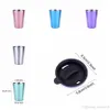 Stainless Steel 500ml Straw Large Mug Cup With Lid Coffee Mug 5 Colors Beer Tea Juice Milk Drink Tumbler Outdoor Camping Travel WDH1261-1 T03