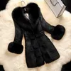 Womens Thickened rabbit fur Coats Fashion Slimfit Plus Size Winter Warm Jacket for Women 2021