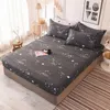 (New On Product) 1pcs 100% Cotton Printing bed mattress set with four corners and elastic band sheets(pillowcases need order) 201113