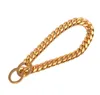 Cuban Pet Dog Chain Stainless Steel Pet Gold Chain Outdoor Training Dog Leash Large Pet Dog Leash