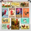 2021 glada kycklingar lägger fler ägg Metal Sign Farm Rooster's Coop Shabby Chic Wall Art Plate Farmhouse Decoration Animal Wall Poster 20x30cm