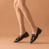 Kvinnors Tassel Casual Shoes Cowhide Flat No Shoelaces Retro Style Cutting Edge 2 9