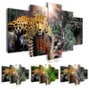 HUACAN 5 unids/set pintura de diamante 5D tigre taladro completo cuadrado diamante arte bordado Animal Multi-imagen 201112