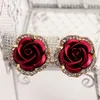 fresh flower earrings charm fashion rose diamond women ear rings clip stud jewelry will and sandy gift