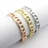 Europe America Fashion Style Lady Women Titanium steel T Initials Wide Chain Bracelet 3 Color