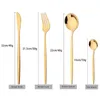 24 st GOLD DRYWARE SET ROUNTRESS STÅL BESTRIPE MIRROR SILVERWARE KNIFOR FORK SKOTT Bordsartiklar