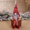 Enfeite de Natal de malha de pelúcia Gnome Boneca Árvore de Natal Pendurado na parede Pingente Decoração de férias Decorações de árvores de presente 6 estilos RRA3729298388