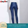 Kobiety Spodnie Spodnie Zimowe Wysokie Pas Zewnętrzne Zużycie Kobiet Kobiet Fashion Slim Ciepłe Grube Duck Down Spodnie Spodnie Skinny 211216