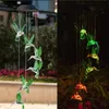 Color Changing Novelty Lighting Solar Power Wind Chime Crystal Ball Hummingbird Butterfly Waterproof Outdoor Windchime Light for Patio Yard Garde