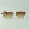 Designer medium diamond sunglasses 3524026 with orange wood arms glasses,Direct sales, size: 18-135mm