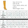 Hot Black Yellow White Knee High Boots Western Cowboy Boots for Women Long Winter Boots Pointed Toe Cowgirl wedges Motorcycle