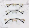 Hele nieuwe fashion design optische bril 0141 retro metalen randloze transparante lens zakelijke stijl retro klassieke transparante gl2634