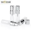 100 stk / partij 3ml Draagbare Sample Spray Fles Transparet Glas Parfumfles Verstuiver Zilver Metalen Pomp Travel Fles Container 201013