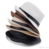 Moda Bayan Erkek Unisex Fedora Trilby Gangster Kap Yaz Plaj Güneş Hasır Panama Şapka Çiftler Severler Şapka 2021