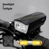 Ensemble de lumière de vélo intelligent arrière avant USB lampe de vélo Rechargeable lampe de poche lanterne de cyclisme accessoires vtt Led casque arrière 2202154419711