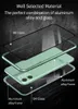 Trendig magnetisk metall mobiltelefon desinger fodral för iPhone 12mini 11 Pro Max XS XR x 7 8 6s dubbel sida tempererat glas inbyggt stötdämpande skal