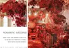 Simulation de fleurs décoratives rouge vin, matériel de mariage, guide de route d'hôtel, arrangement de décoration, fausse fleur en plastique et soie