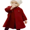 Automne/hiver nouveau style enfants bébé manteau à manches longues boutons filles trench manteau infantile vêtements d'extérieur pour enfants pardessus chaud