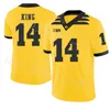 NCAA Football College Iowa Hawkeyes 24 Nile Kinnick Jersey 46 George Kittle 12 Ricky Stanzy 14 Desmond King 23 Shonn Greene Svart Vit