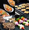 Wiederverwendbare Antihaft-BBQ-Werkzeuge, Grillmatte, Backblech, tragbar, Outdoor, Picknick, Kochen, Grillplatte, Ofenwerkzeug, Partyzubehör, Grill YL0257