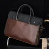 Maletín de hombro de diseñador, bolso de cuero marrón, bolso de negocios para ordenador portátil, bolso de mensajero para mujer
