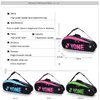 Double-Deck 5-6pcs PU Badminton Bag Stylish Tennis Racchetta Zaino Zaino Backpack Tasca sportiva per con scarpe indipendenti Scomparto Q0705