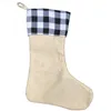 2021 Weihnachtsstrumpf Grid Plaid Weihnachtsstrumpf Anhänger Süßigkeiten Geschenke Tasche Geldbörse Patchwork Lange Socken Weihnachtsschmuck Geschenke