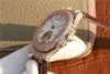R8F Nautilus 5711 18Kゴールドダイヤモンドケースレアルトゥールビヨンメカニカルハンドインメンズウォッチホワイトダイヤルレザーストラップスポーツゲント腕時計