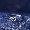 Anelli a fascia a cuore cavo per le donne Coppia di fidanzamento Promessa di matrimonio Infinity Eternity Love Ring Gioielli 2 colori