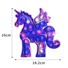 新しいフィジットのおもちゃプッシュバブル減圧ユニコーンシンプルなディンプルフィンガーシリコーンレインボーバブルおもちゃギフト