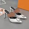 Top quality 2021 luxury style leather high-heeled shoes women unique letter sandals dress sexy dress shoes