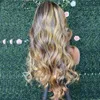 Silk Top Highlight Honey Blonde Full Lace Human Hair Wigs Natural Hairline Glueless Wavy Golden Pervuian 360 Frontal Headband3167373