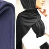 100PCS Packing High Qualitty Ribbed Jersey Scarf Elegant Vinter Kvinnor Muslim Stretchy Hijabs