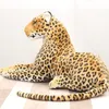 87 cm längd verkliga djur leopard leksak docka mjuk plysch simulering liggande leopard gåva för pojkar jugueter brinquedos hem dekor lj201126