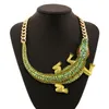 Punk Sieraden Ketting Alligator Hagedis Kameleon Cool Animal Sieraden Hanger Ketting Met Acryl Strass voor Vrouwen Tiener Girl291V