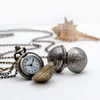 Small glass cut-face vintage flip pocket watch Quartz movement 27mm necklace Korean version sweater chain fashion watch quartz watch