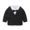 set di vestiti per neonato ragazzi per bambini cravatta da gentiluomo pezzi di vestiti per bambini ragazzi abiti formali per la festa di compleanno set di vestiti neri
