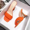 Eilyken 2021 Novo Design Weave Weave Spike Heel Mulheres Saltos Altos Moda Quadrado Toe Senhoras Sapatos Cross-Strap Verão Sandálias X1020