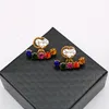 2020 new retro colored diamond seiko high quality letter earrings simple earrings female earrings fast delivery