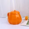 1 tazza di acqua di Halloween per caffè in ceramica a forma di zucca creativa per PC (arancione) 201028