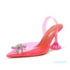 Dress Shoes High Heels Goods summer bow transparent sandals pointed jelly fairy high heels