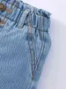 Shorts in denim con tasca applicata e dettaglio bottoni per bambini LEI