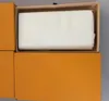 Darmowa dostawa! 2021 Mody Projektant Sprzęgło Oryginalny Portfel ze skóry z pudełkiem 60015 60017